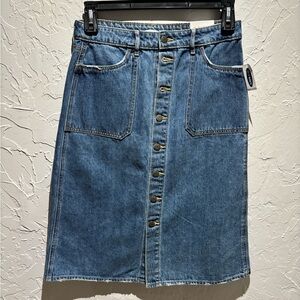 Old Navy Blue Denim Midi Skirt